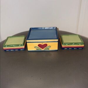 Set of 3 Heartwood Creek by Jim Shore 2003 Ceramic Candle Holders
